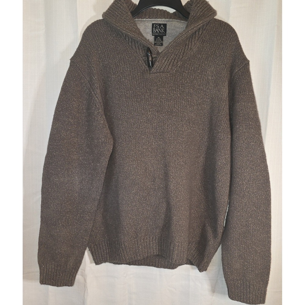 JOS A BANK Executive Collection Shawl Collar Sweater Mens XL Brown Wool‎ Blend